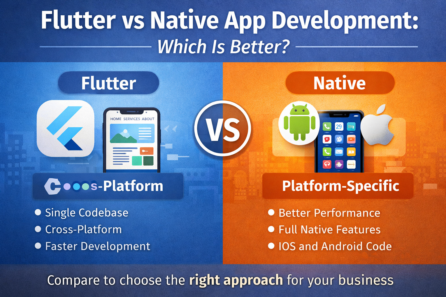 Flutter vs native app comparison chart