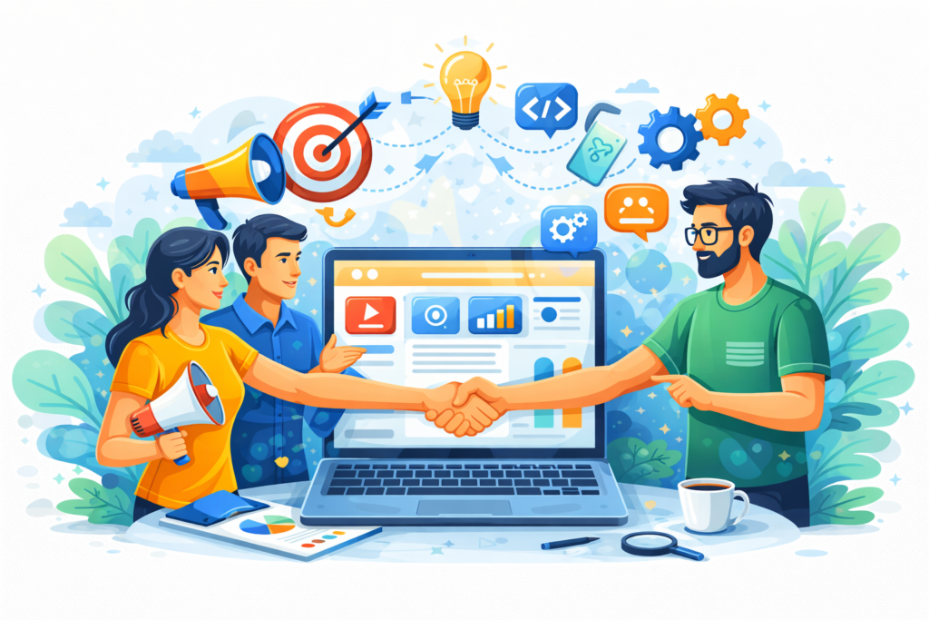 marketing and development teamwork